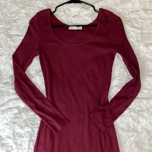 Ribbed Scoop Neck Dress